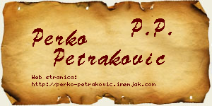 Perko Petraković vizit kartica